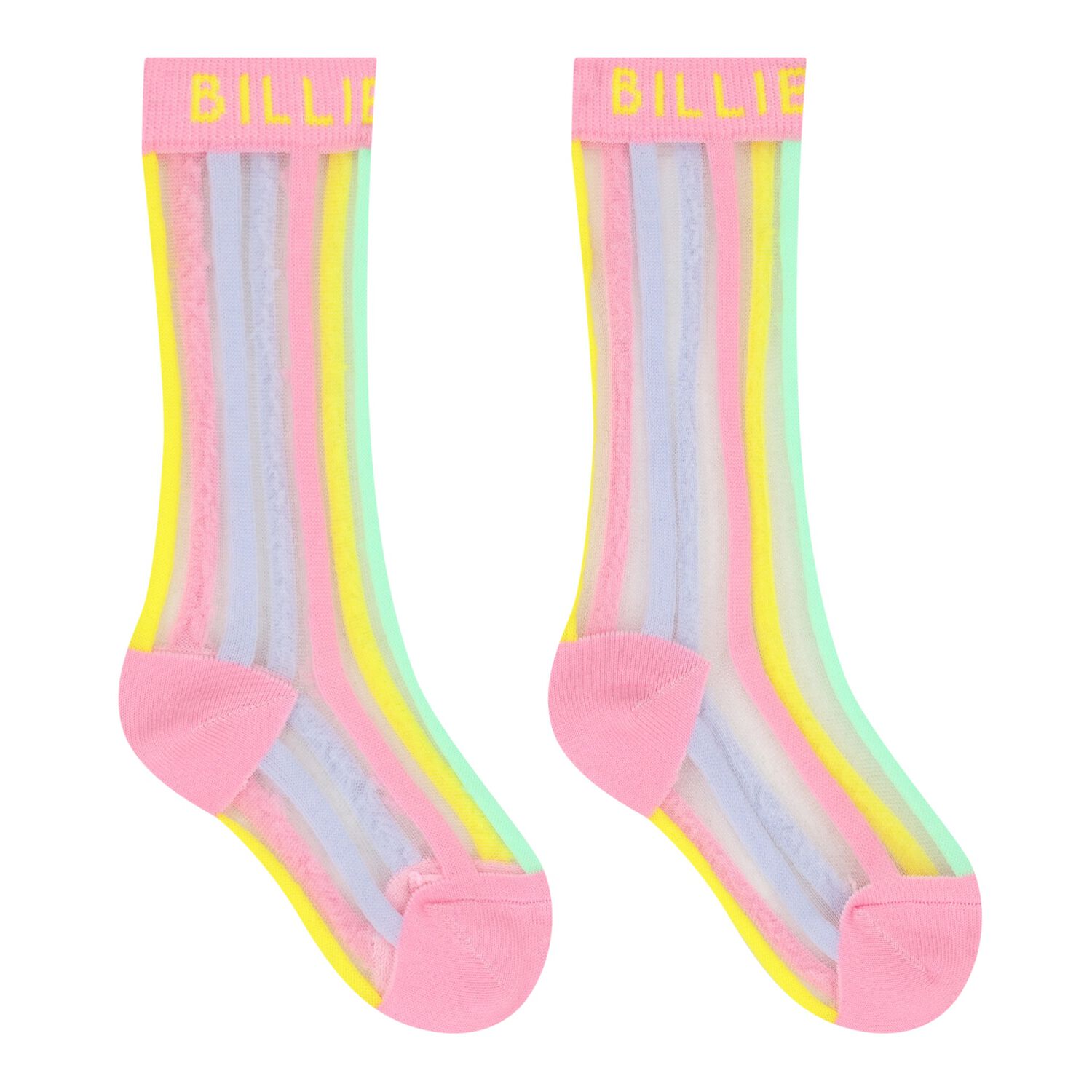 Girls Multi-Coloured Stripes Socks, 1, hi-res