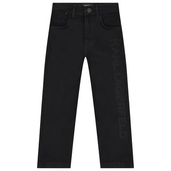 Boys Black Logo Jeans