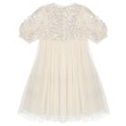 Girls Ivory Sequin & Tulle Dress, 1, hi-res