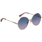 Girls Gold & Blue Aviator Sunglasses, 1, hi-res