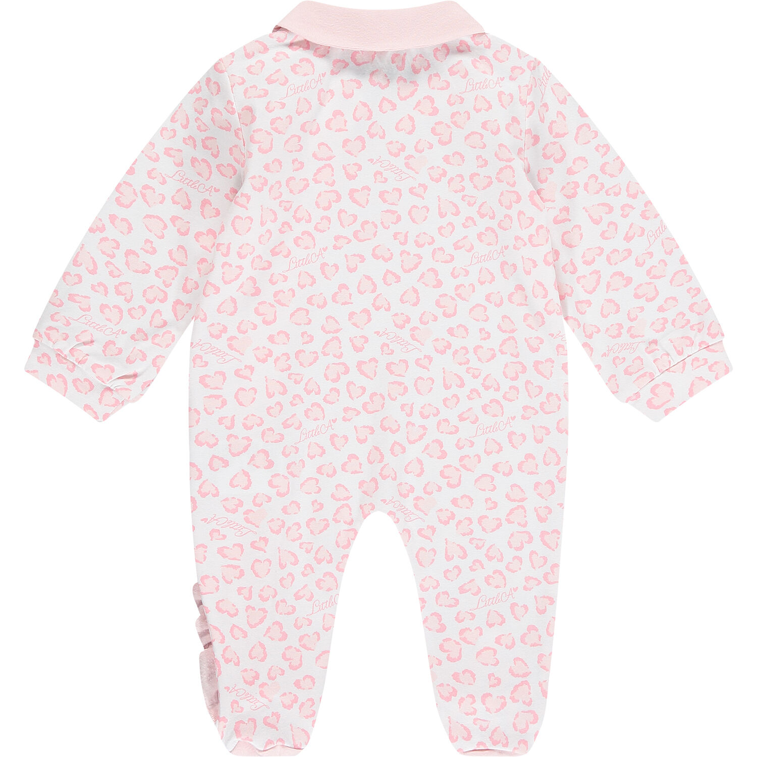 Baby Girls White & Pink Hearts Babygrow, 1, hi-res
