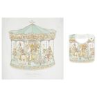Ivory & Green Carousel Carr&eacute; Swaddle & Bib Gift Set, 1, hi-res