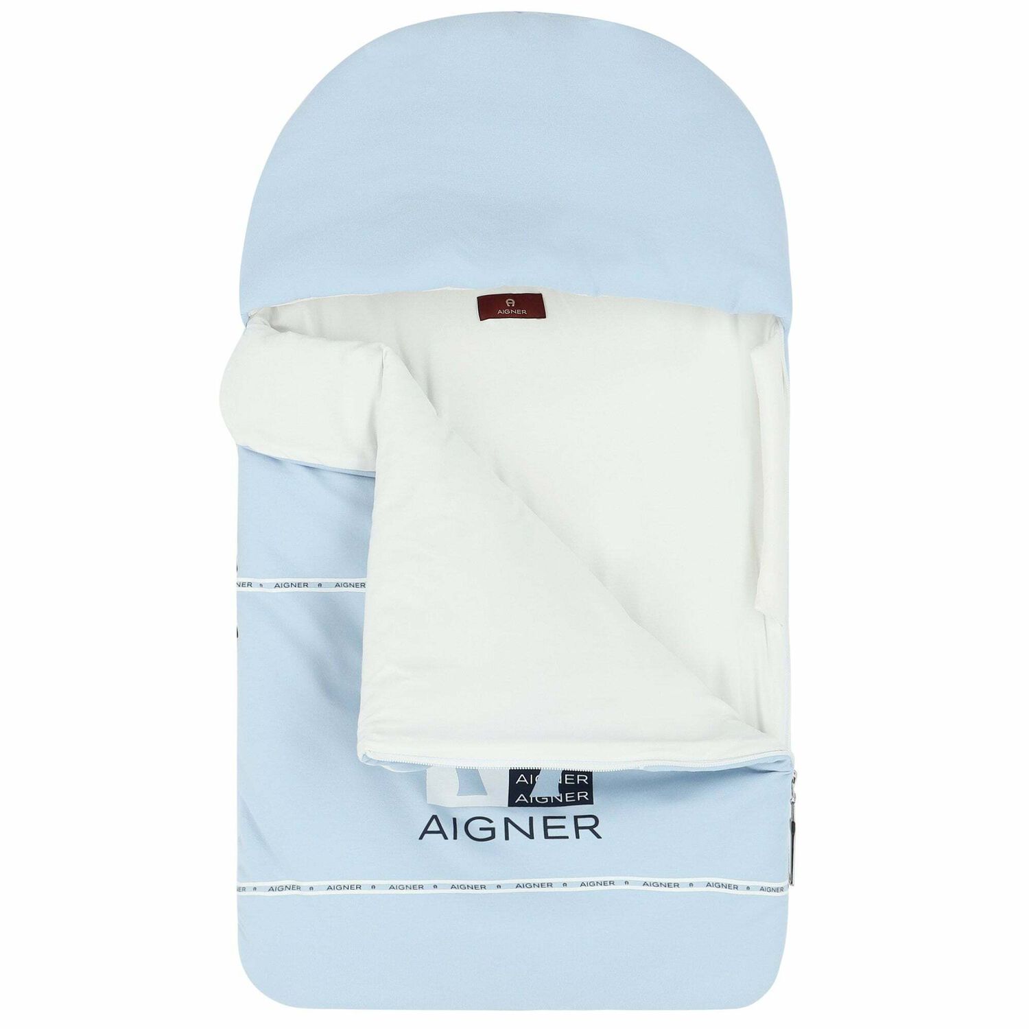 Baby Boys Blue & White Logo Nest , 1, hi-res