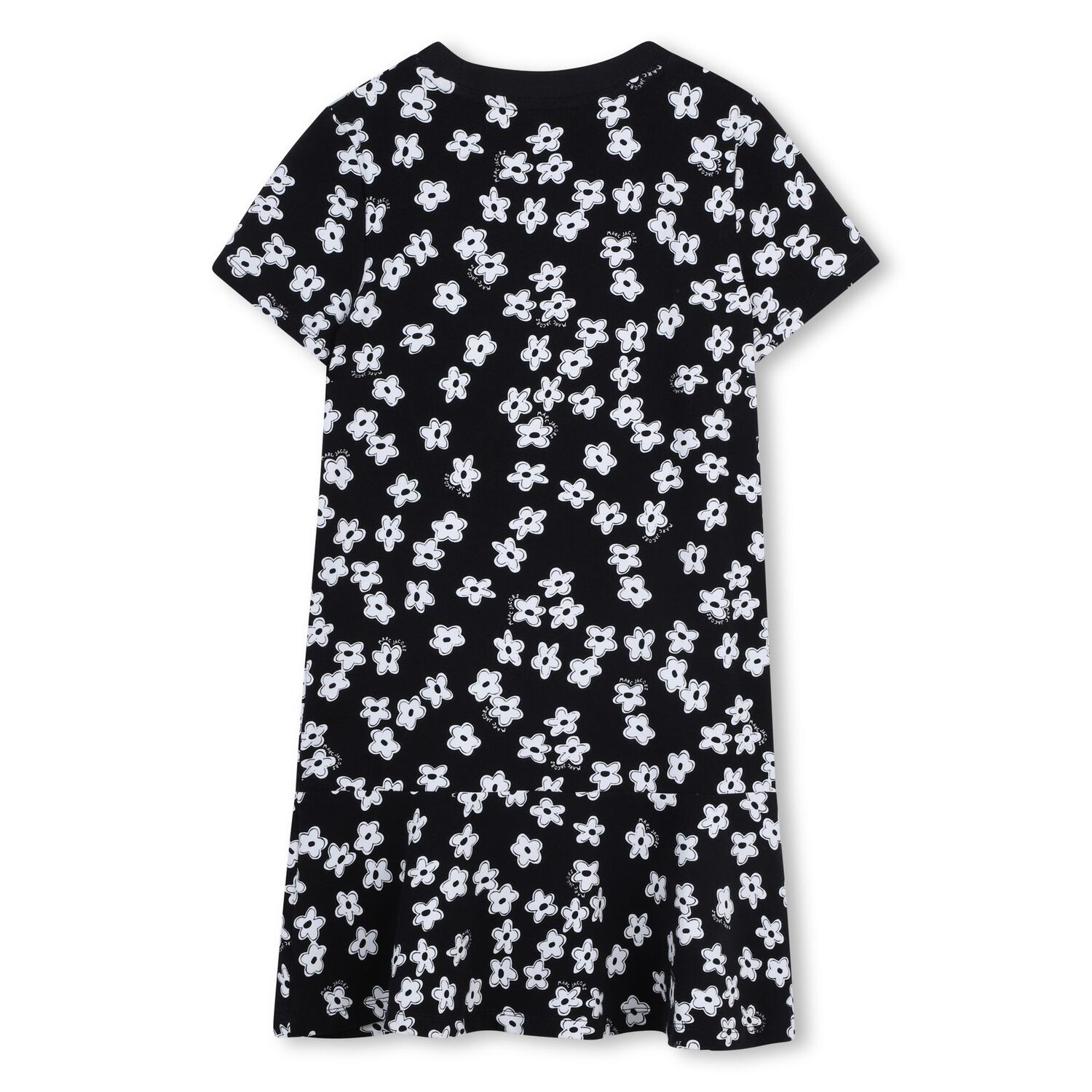 Girls Black Logo Floral Dress, 1, hi-res