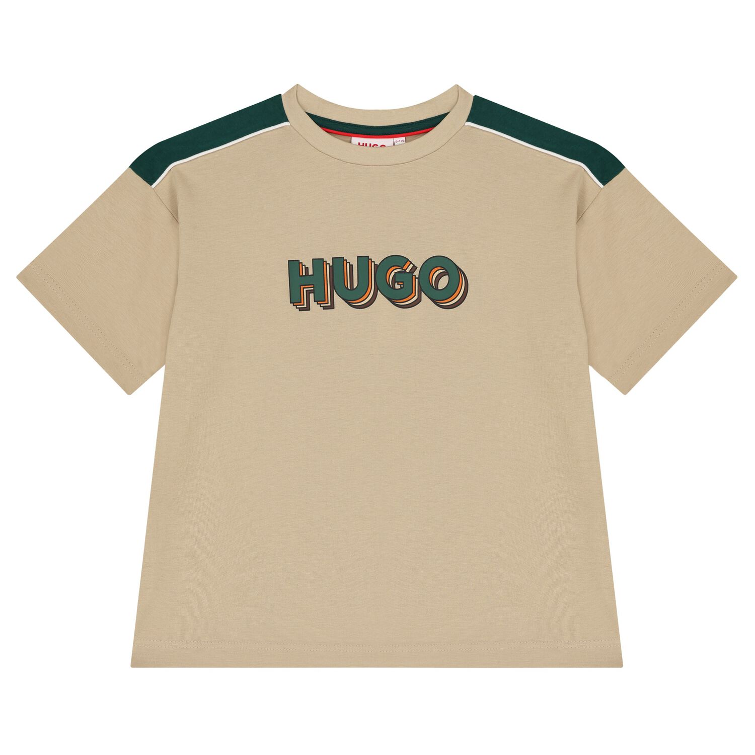 Boys Beige Logo T-Shirt, 2, hi-res