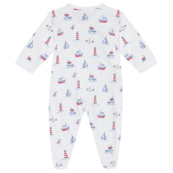 Baby Boys White Seas The Day Babygrow