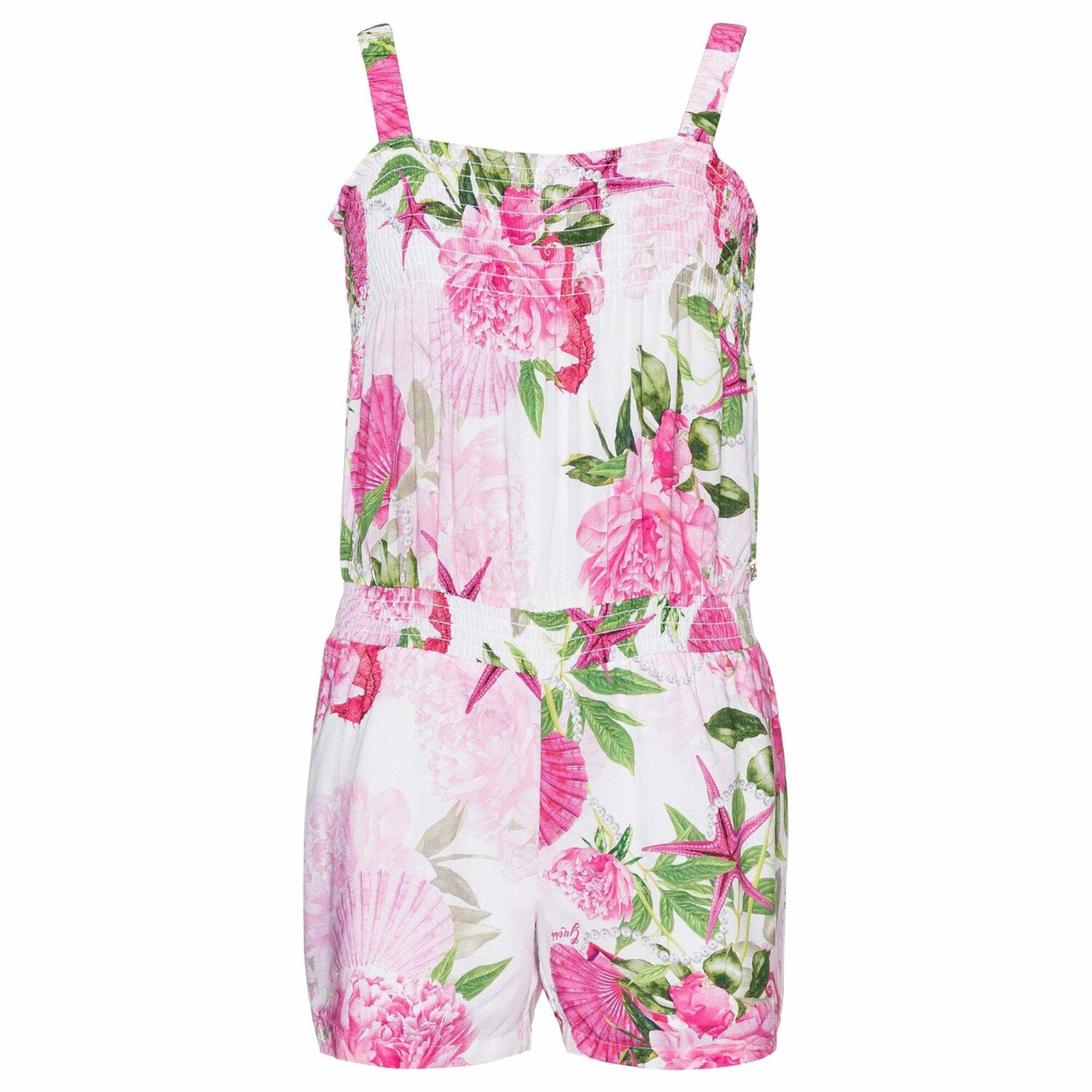 Girls Pink Floral Jumpsuit, 1, hi-res