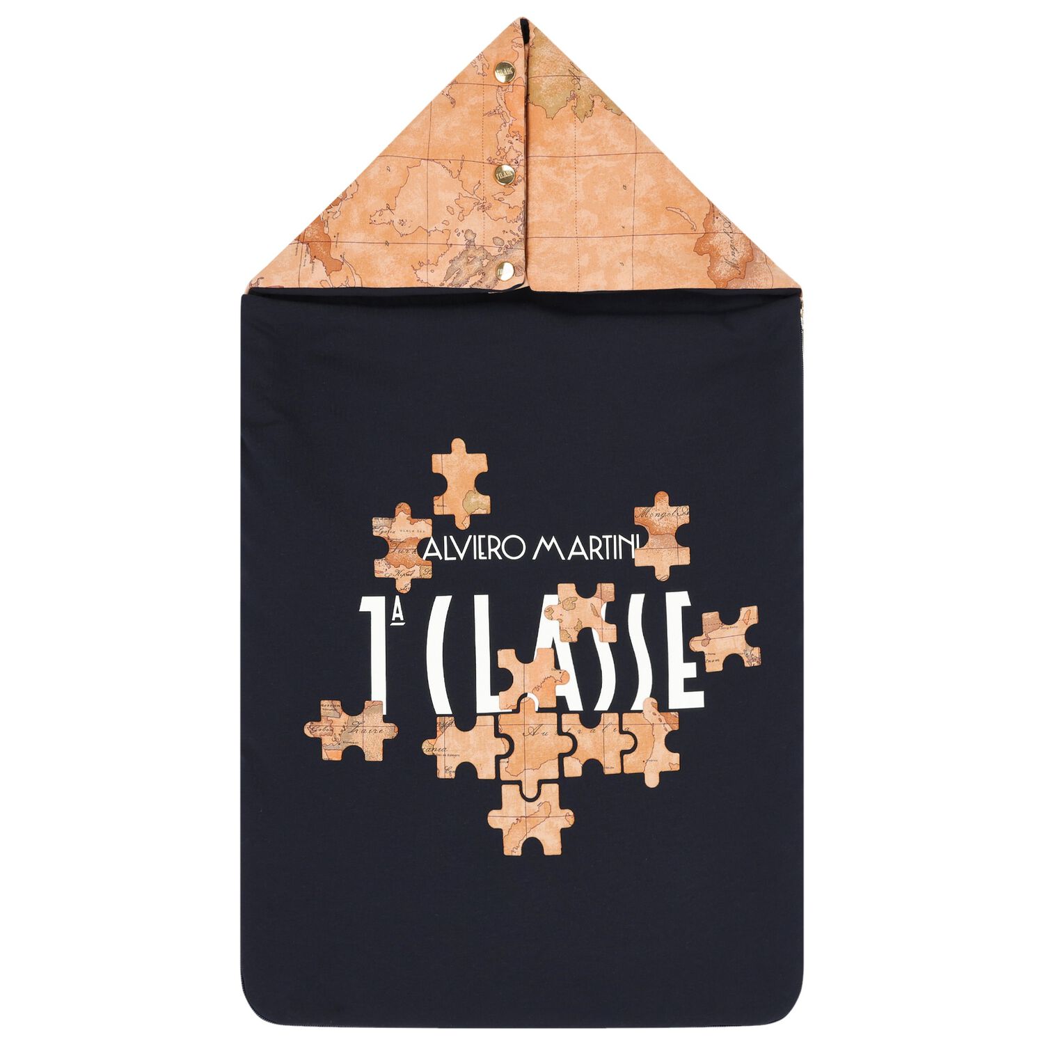 Navy Blue & Beige Geo Map Baby Nest, 1, hi-res image number null