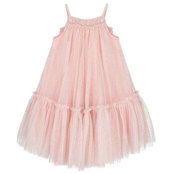Girls Pink Embellished Tulle Dress