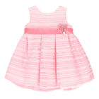Younger Girls Pink & White Striped Dress, 1, hi-res