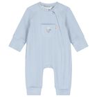 Baby Boys Blue Balloon Motif Ribbed Romper, 3, hi-res