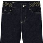 Boys Navy Blue Denim Jeans, 1, hi-res