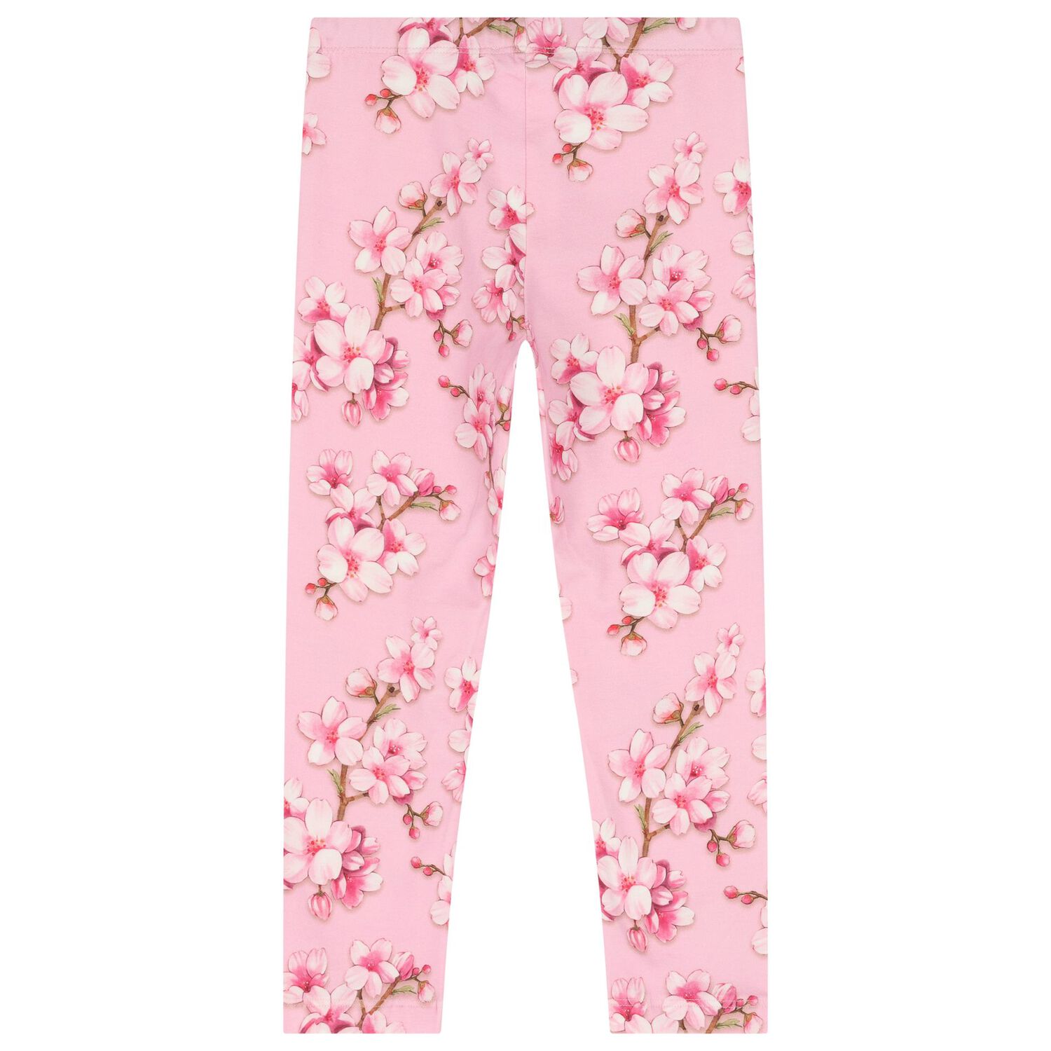 Girls Pink Logo Cherry Blossom Leggings, 1, hi-res