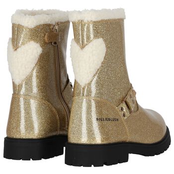 Girls Gold Glitters Boots