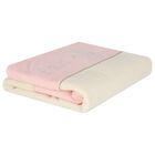 Baby Girls Ivory & Pink Logo Blanket, 1, hi-res