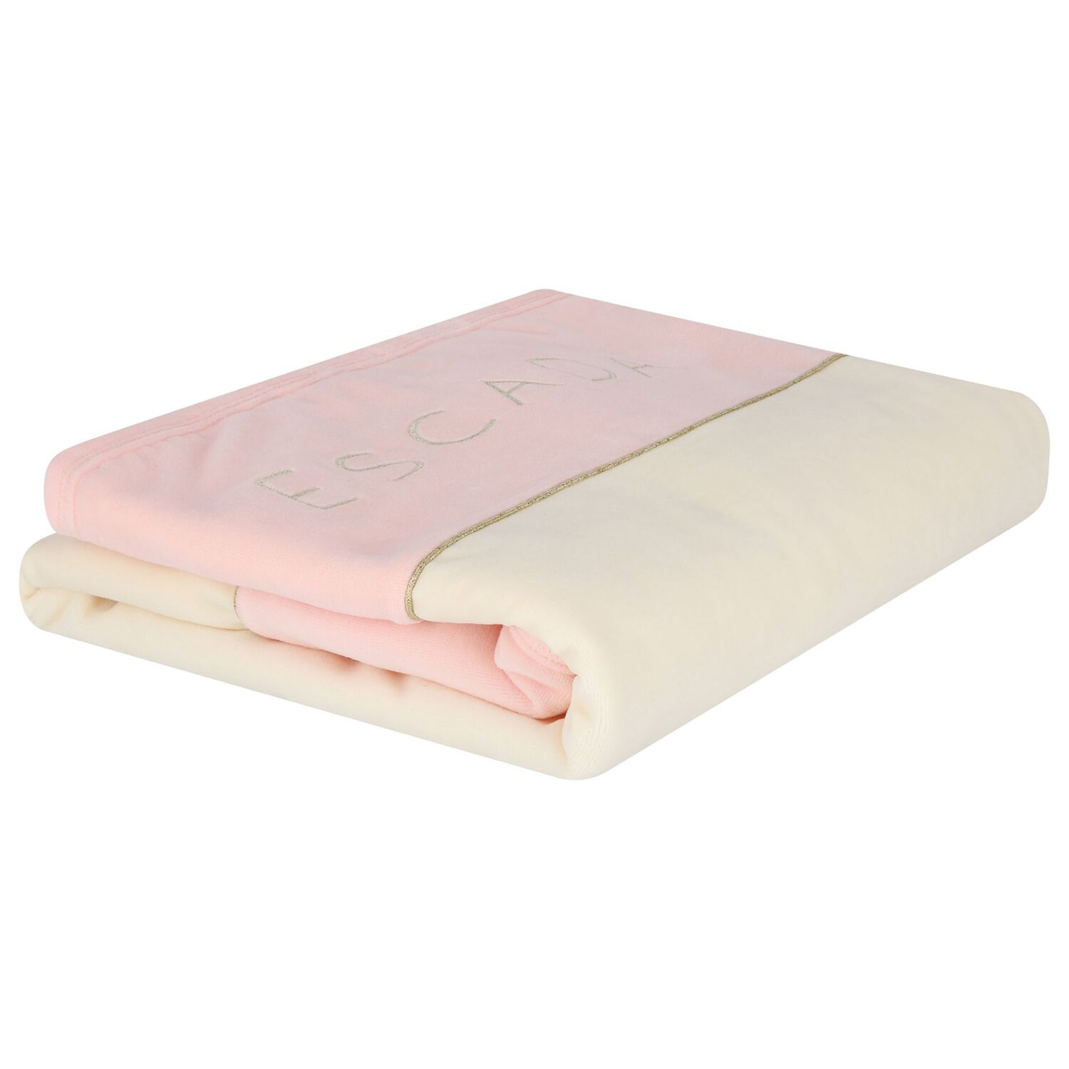 Baby Girls Ivory & Pink Logo Blanket, 1, hi-res