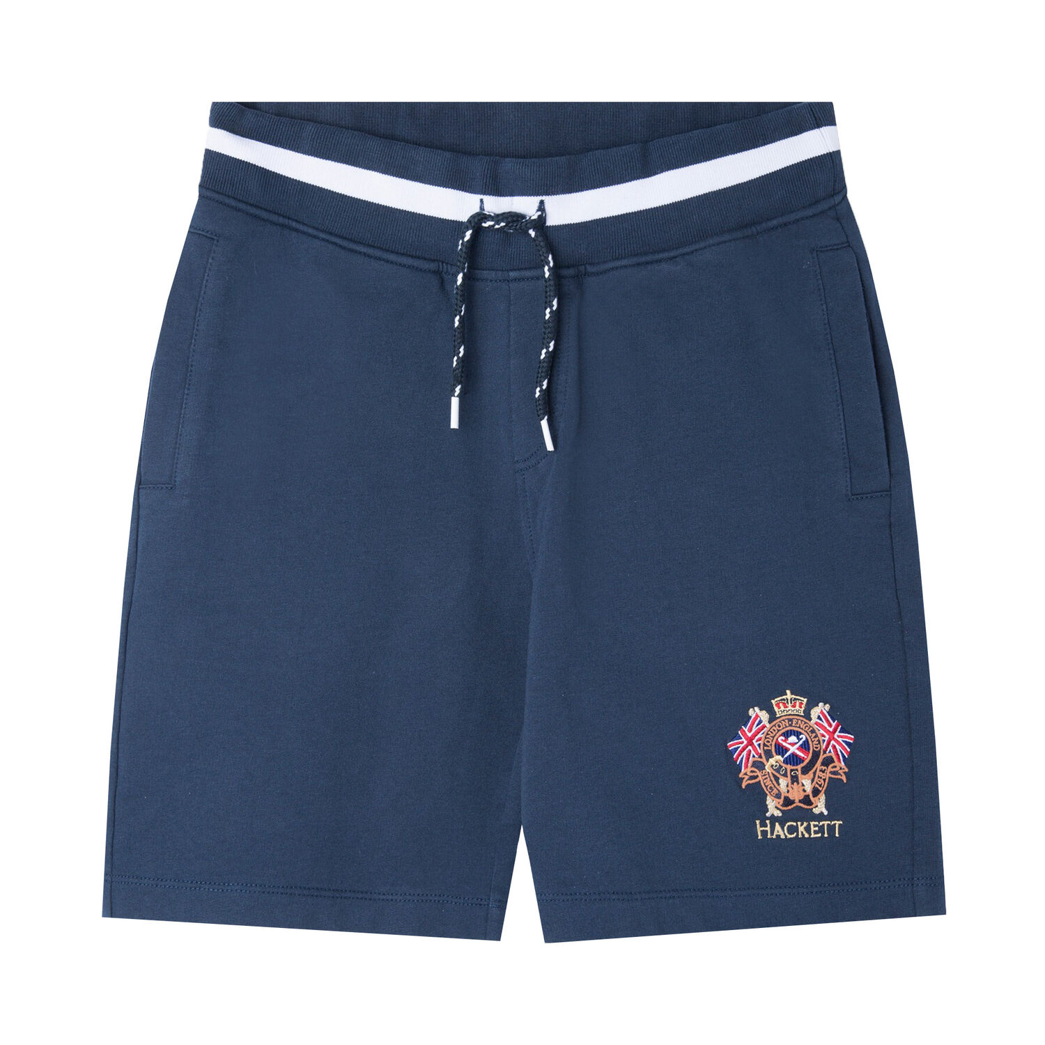 Boys Navy Crest Cotton Shorts, 1, hi-res image number null