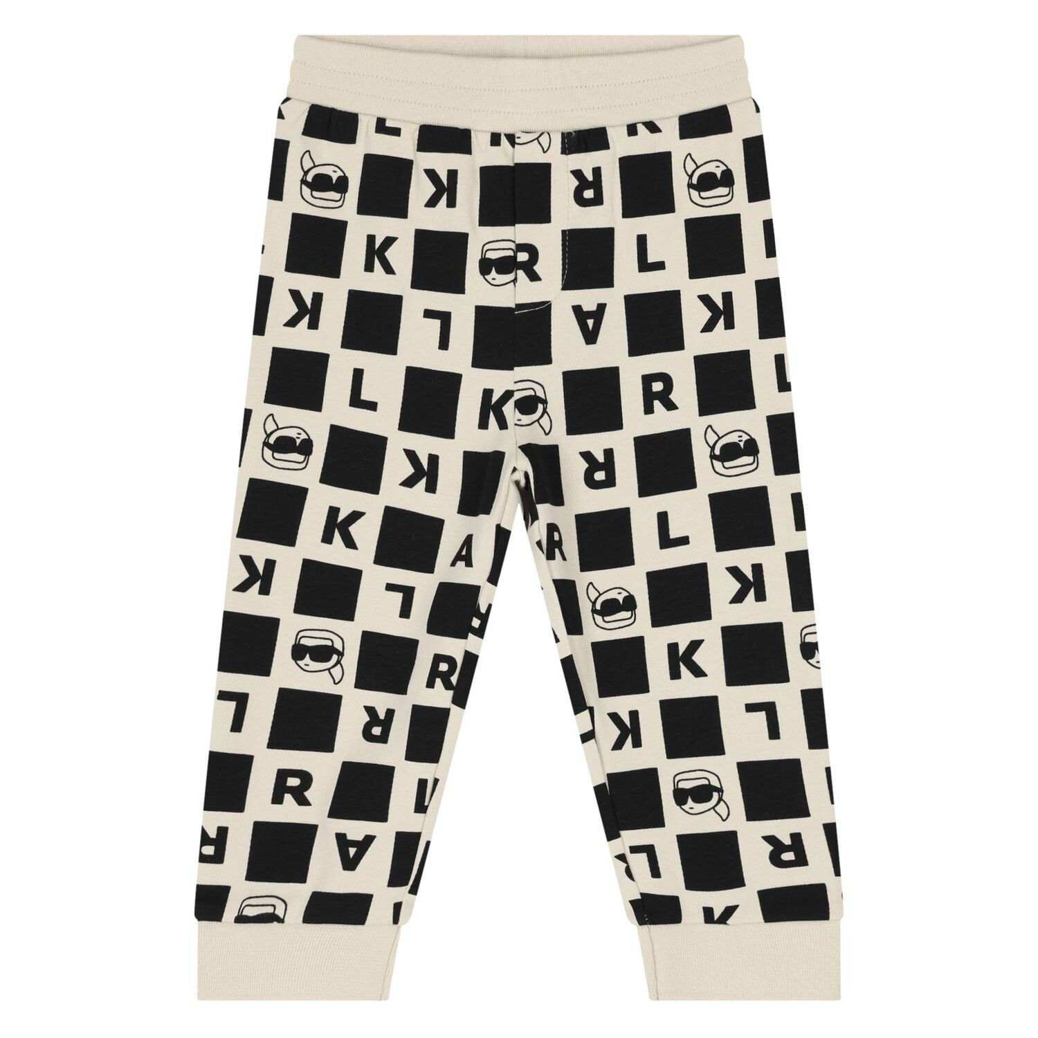 Younger Boys Beige & Black Logo Tracksuit, 1, hi-res