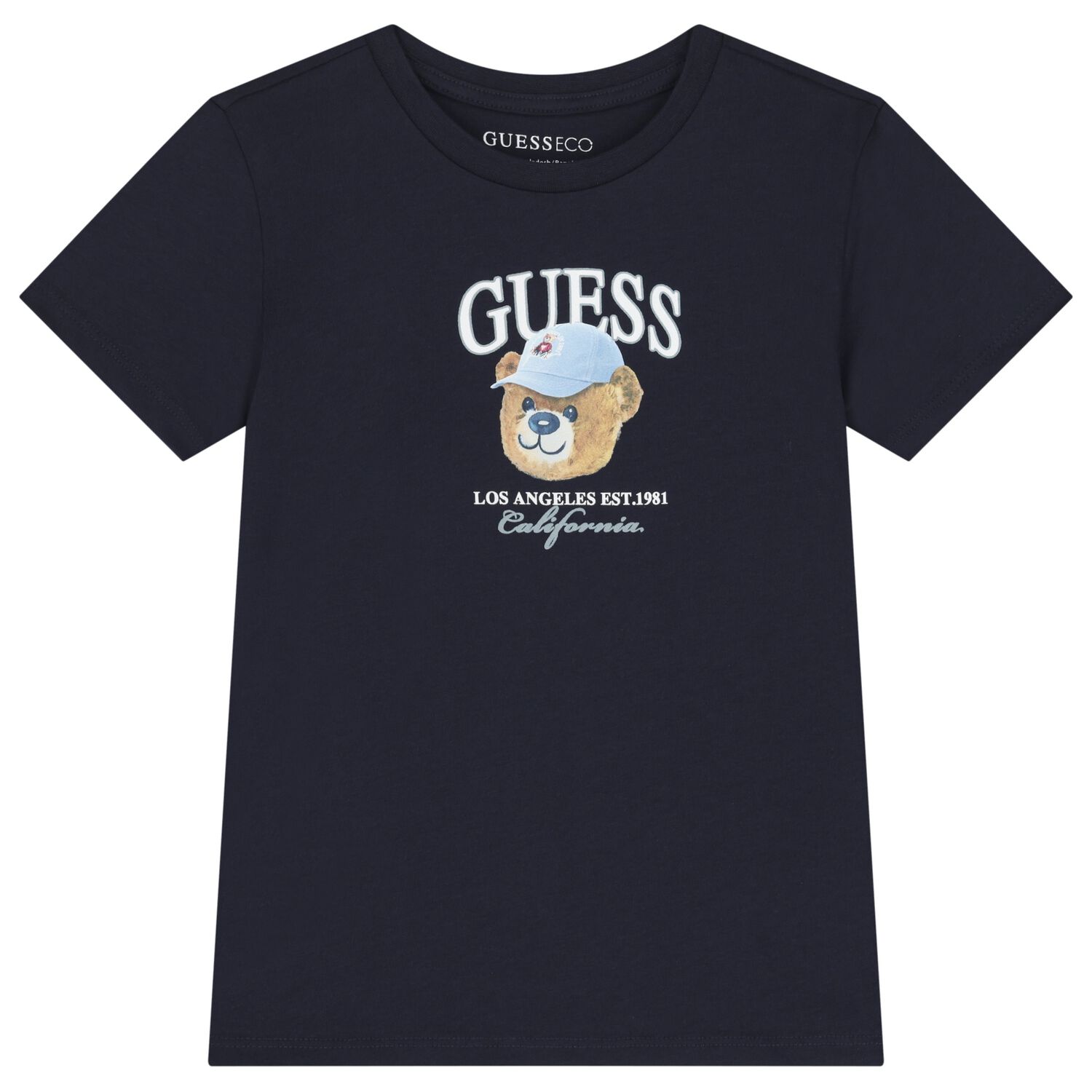 Boys Navy Blue Teddy Bear T-Shirt, 1, hi-res