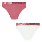 Girls Pink & White Bikini Brief (2-Pack), 1, hi-res