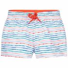 Boys Green, Blue & Red Striped Swim Shorts, 1, hi-res