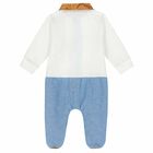 Baby Boys White & Blue Geo Map Babygrow, 1, hi-res