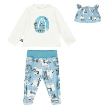 Baby Boys Ivory & Blue Trousers Set