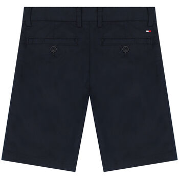 Boys Navy Blue Logo Chino Shorts