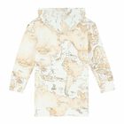Girls Beige Geo Map Logo Dress, 1, hi-res