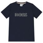 Boys Navy Blue Logo T-Shirt, 3, hi-res
