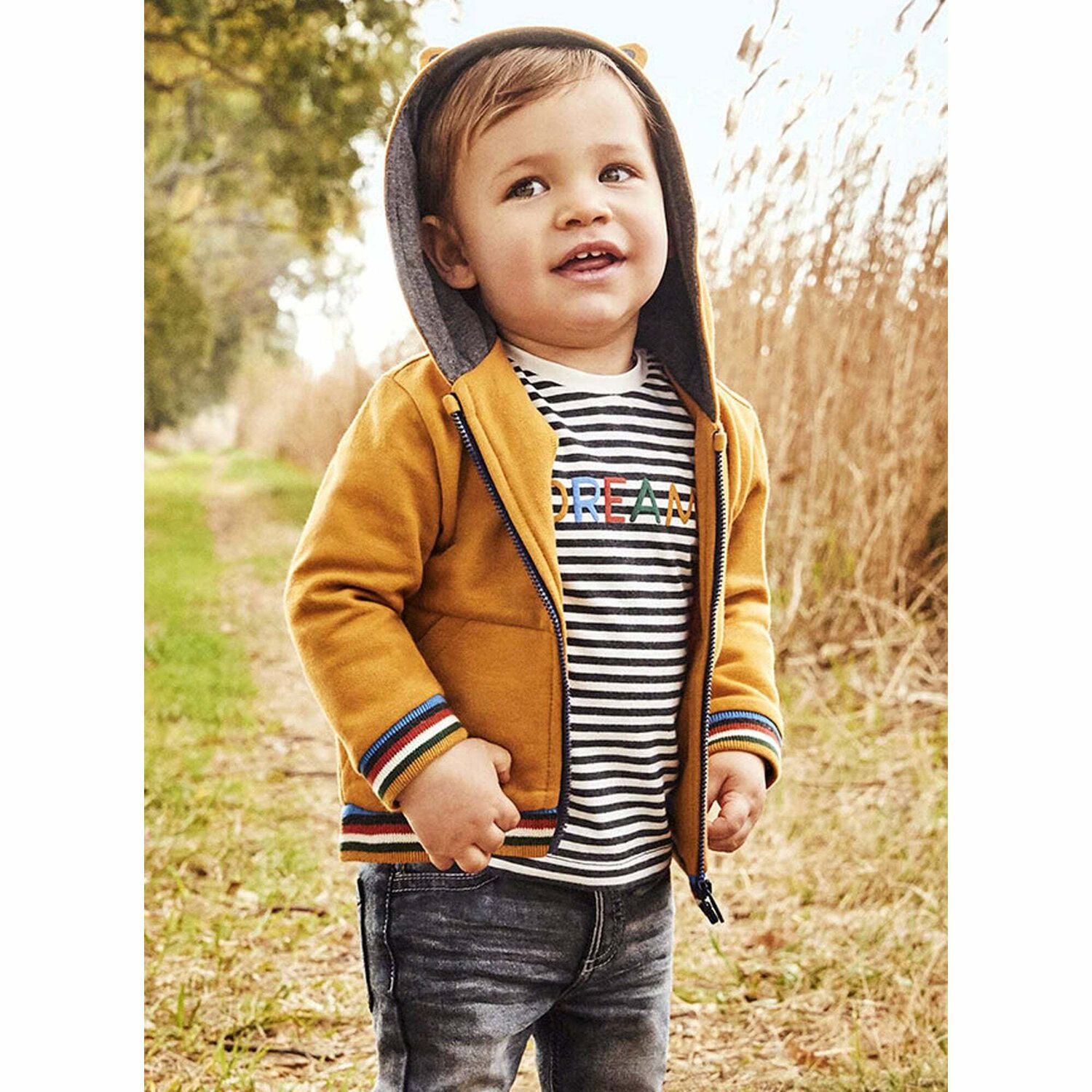 Younger Boys Ivory & Black Long Sleeve Top ( 2-Pack ), 1, hi-res