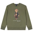 Boys Green Polo Bear Sweatshirt, 1, hi-res