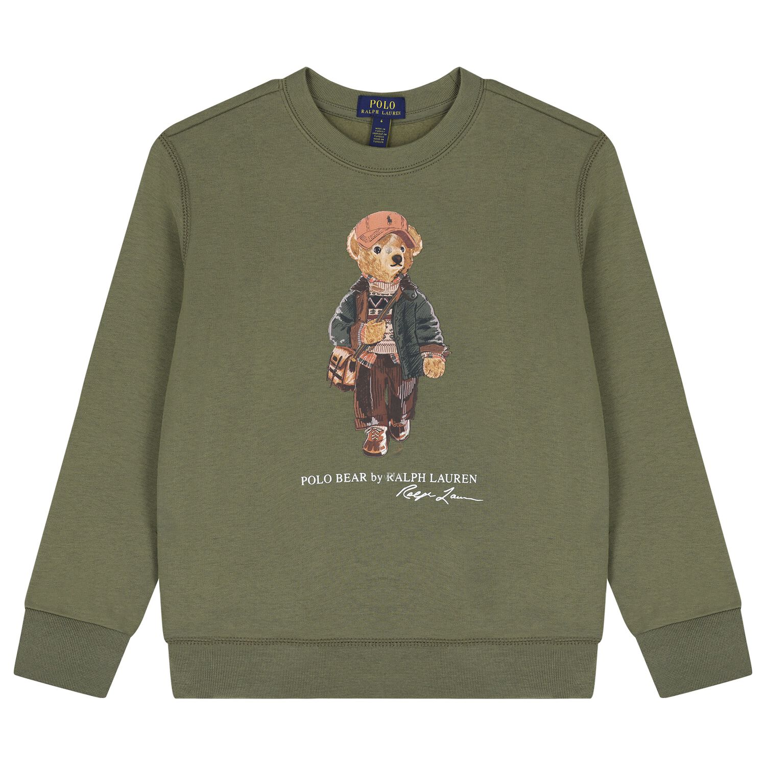 Boys Green Polo Bear Sweatshirt, 1, hi-res