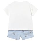 Baby Boys White & Blue Shorts Set, 2, hi-res