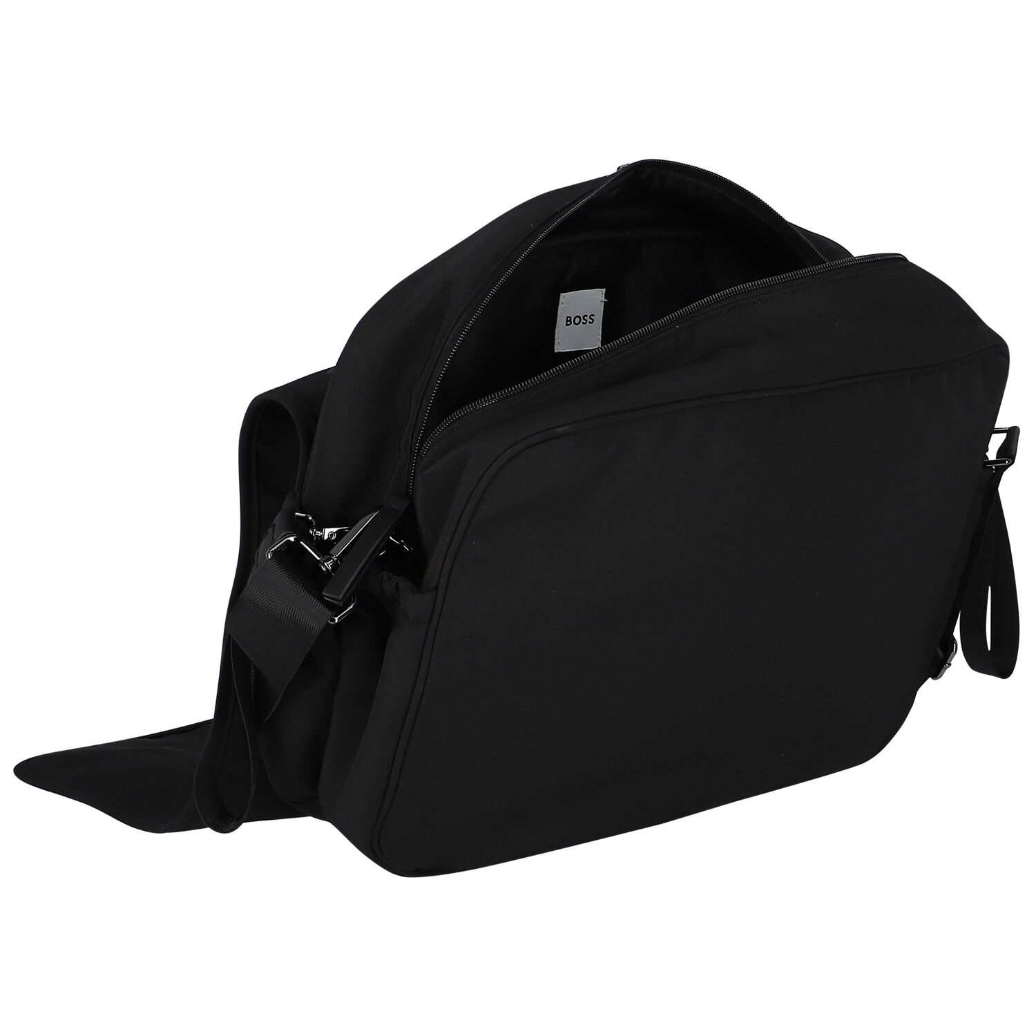 Black, White & Beige Logo Baby Changing Bag, 1, hi-res