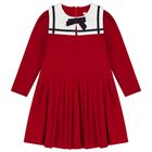 Girls Red Bow Dress, 2, hi-res