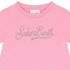 Girls Pink Strass Crystal Logo Dress, 1, hi-res