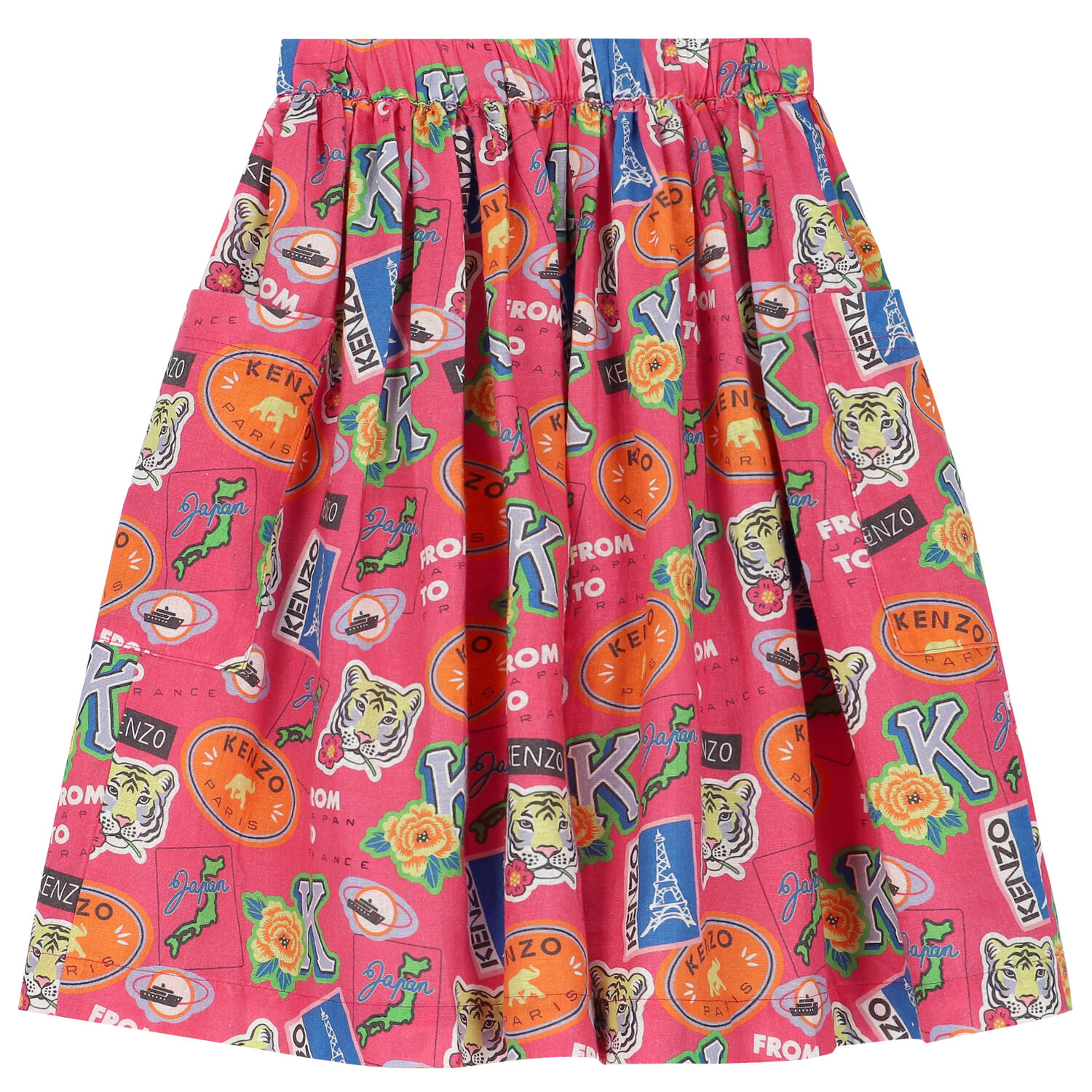 Girls Pink Logo Skirt, 1, hi-res