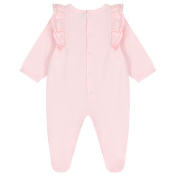 Baby Girls Pink Logo Babygrow