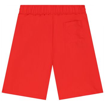 Boys Red Tiger Logo Swim Shorts