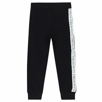 Girls Black & White Logo Leggings