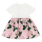Baby Girls White & Pink Rose Dress Set, 1, hi-res