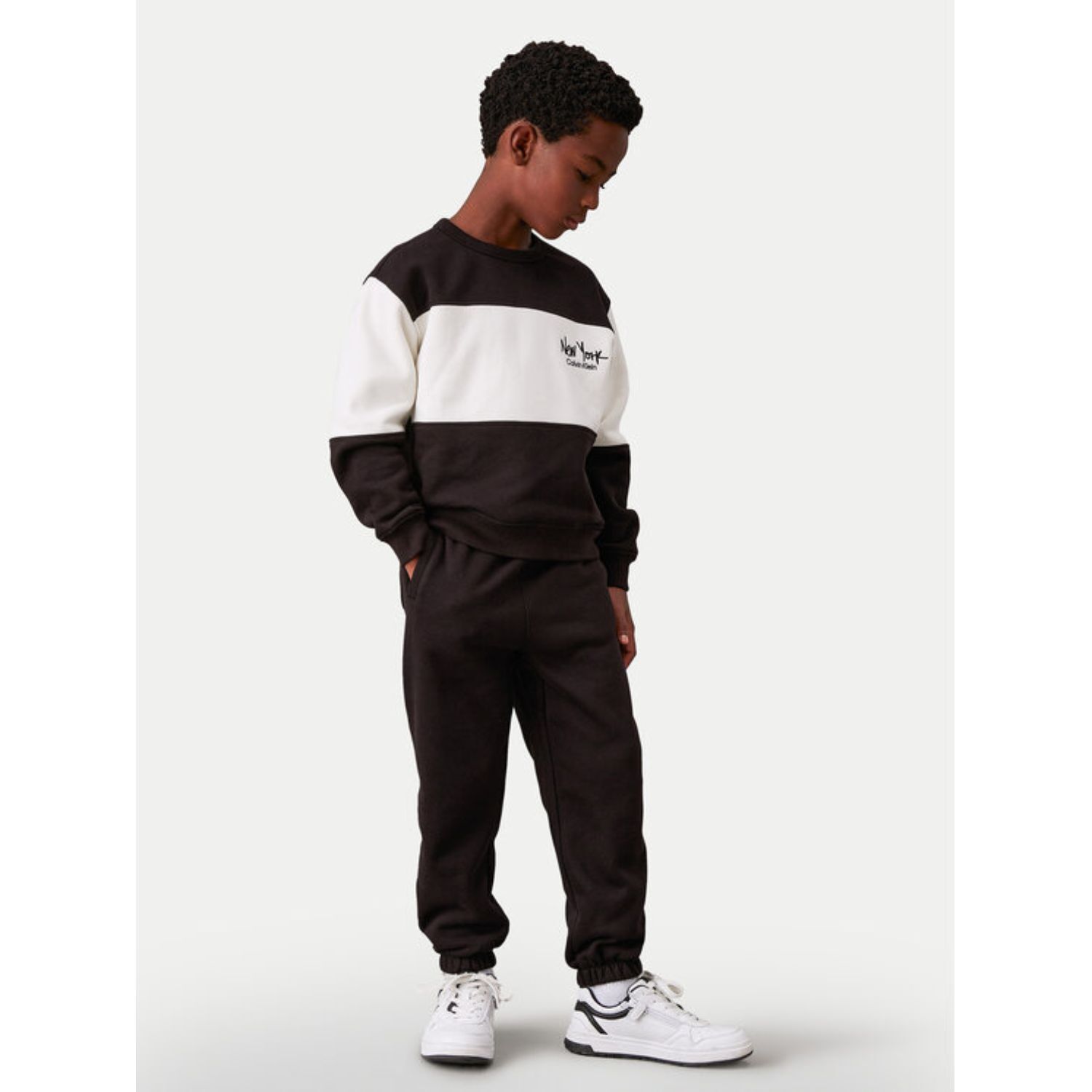 Boys Black & Ivory Logo Tracksuit, 1, hi-res image number null