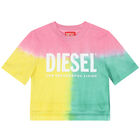 Girls Pink, Yellow & Green Logo T-Shirt, 1, hi-res
