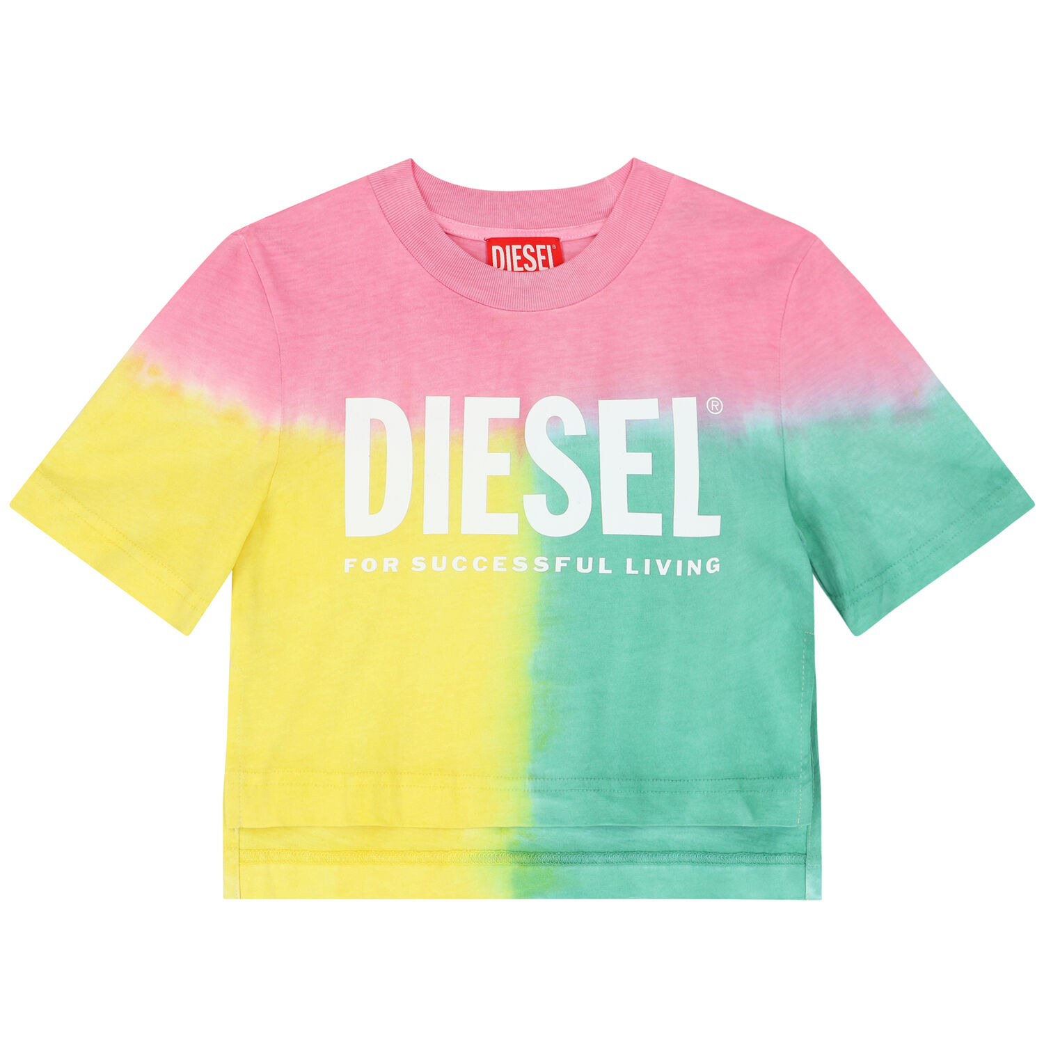 Girls Pink, Yellow & Green Logo T-Shirt, 1, hi-res