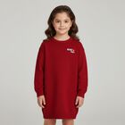 Girls Burgundy Logo Jumper Dress, 1, hi-res
