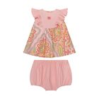 Baby Girls Pink Floral Paisley Dress , 1, hi-res