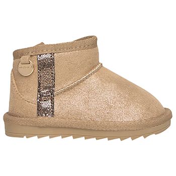 Younger Girls Beige Faux Suede Boots