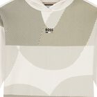 Boys Beige Logo Hooded Top, 1, hi-res