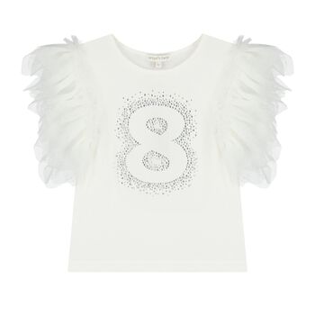 Girls White 8th Birthday T-Shirt